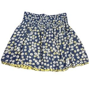 J. Jill Womens Floral Double Layer High Smock Waist A-line Fit/ Flare Mini Skirt